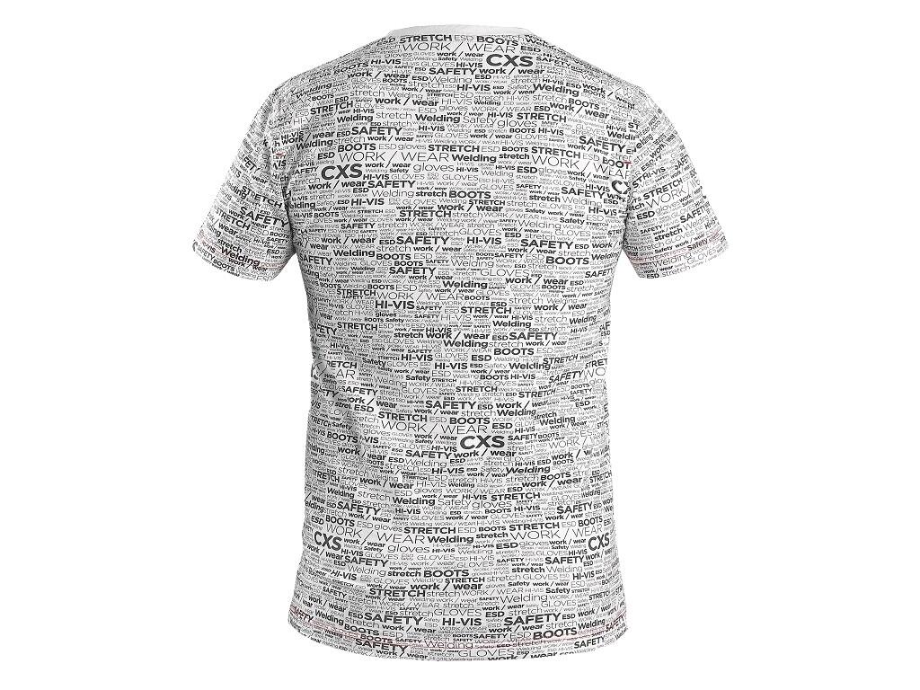 Tričko CXS DARREN, krátký rukáv, potisk CXS logo, bílé, vel. XL